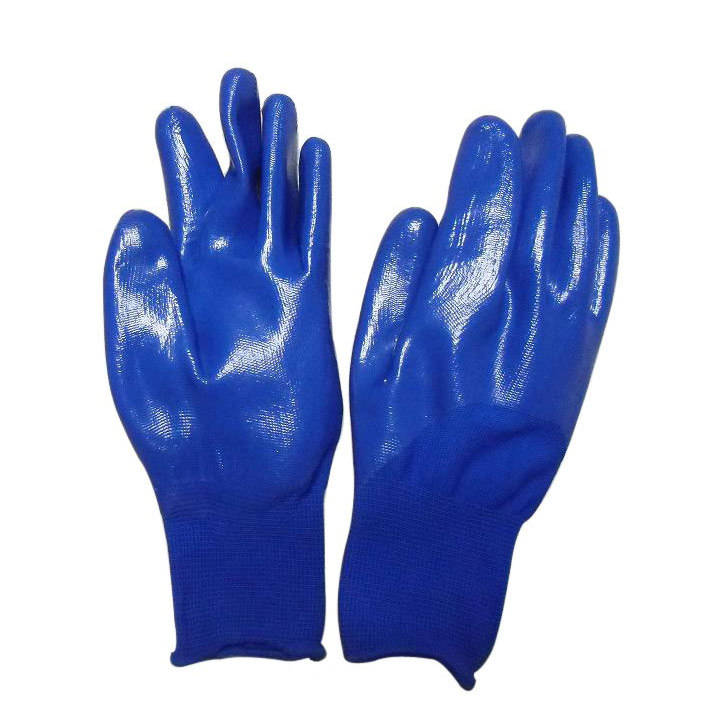Half Coated Nitrile Blue Gloves Child Garden Labor Gloves