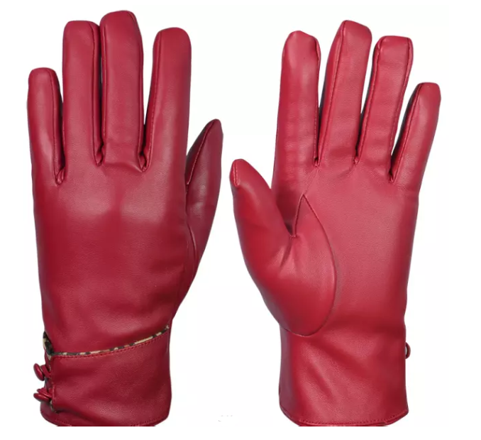 Fashionable Ladies Warm Leather Driving Gloves For Winter