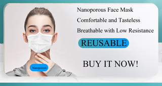 Reusable Nanoporous 3 Ply Face Washable Mask