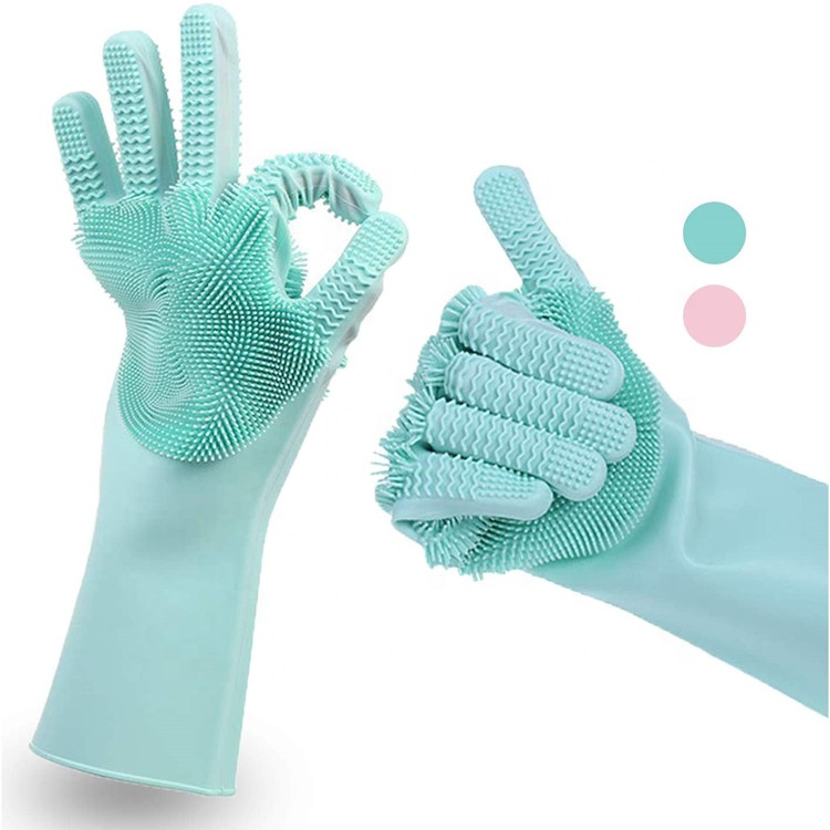 Medium Green Household Cleaning Gloves For Better Grip Washing