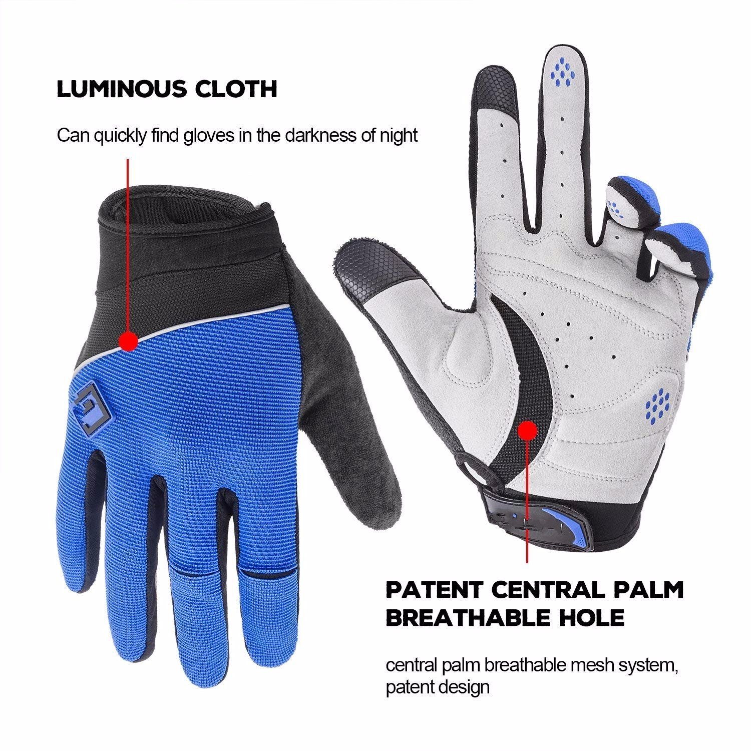 Cotton Leather Cycling Bike Sports Touch Recognition Gloves Mens Women