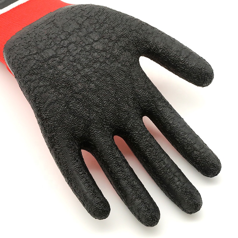 Cotton Crinkle Latex Coated Labor Work Protection Gloves